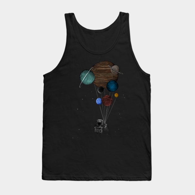 Astronaut and balloon planets Tank Top by Créa'RiBo